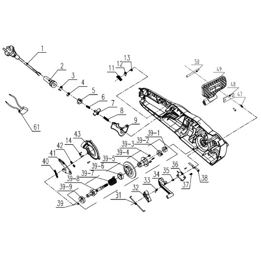Кабель питания, шестерня ведомая и конденсатор Champion 520N-16